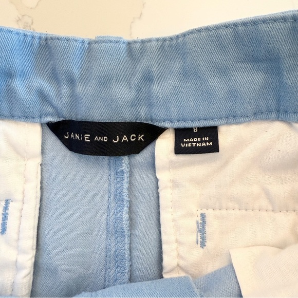Janie and Jack Boys Light Blue Chino Shorts Size 8 Casual Spring Adjustable - Picture 5 of 9